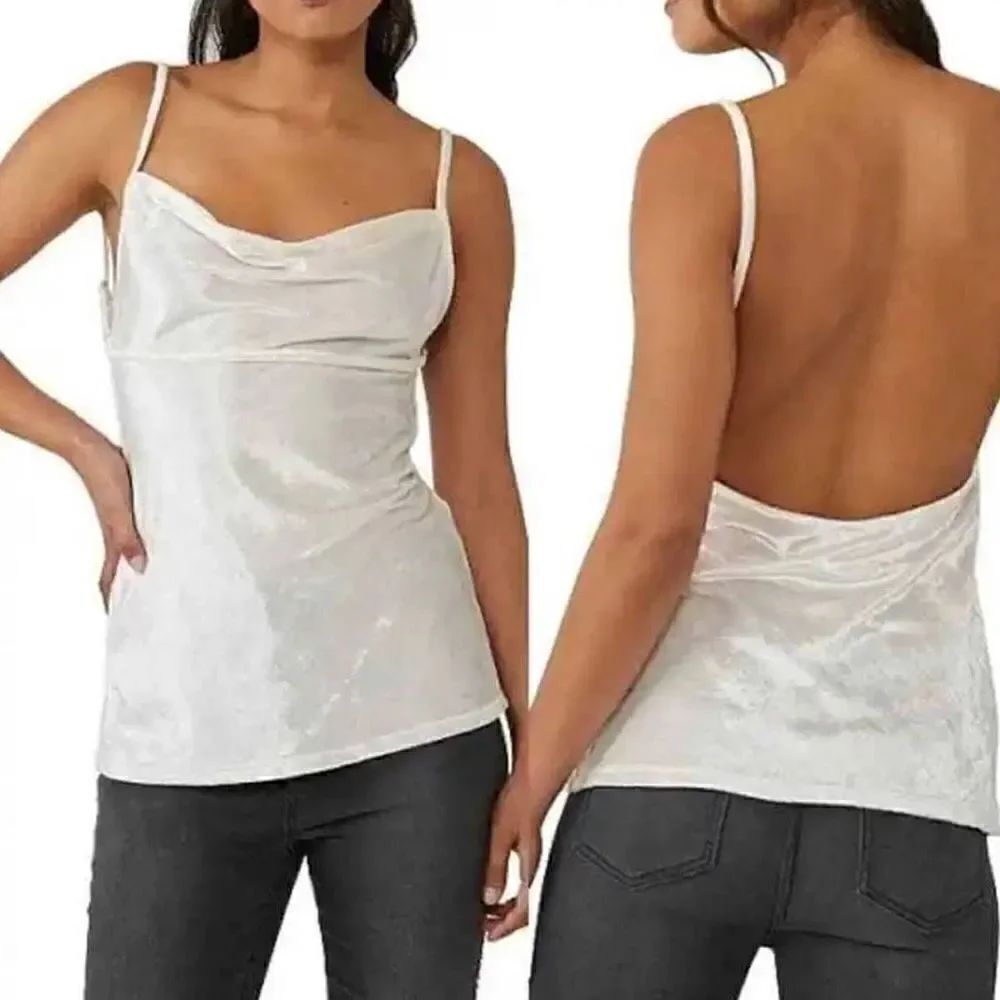 Free People Intimately Women's Backless All Night Velvet Champagne Tunic S NWT